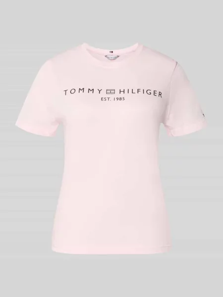 T-shirt Tommy Hilfiger Reg Corp Logo C-Nk Ss Light Pink L różowa