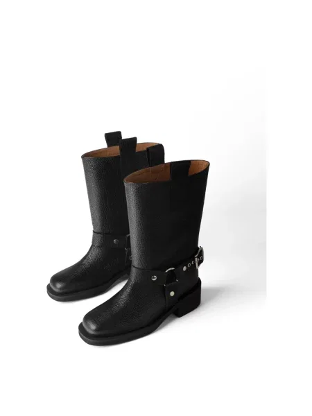 Buty do kostki L37 skórzane czarne