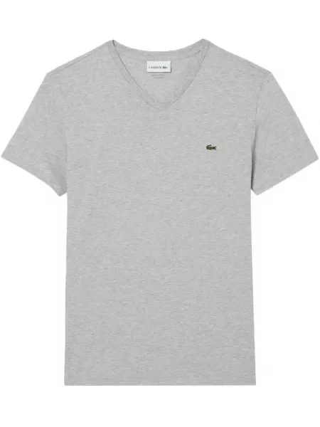 Tricou Lacoste din jerseu gri