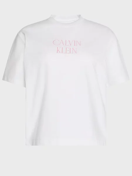 Укорочена футболка Calvin Klein Jeans біла