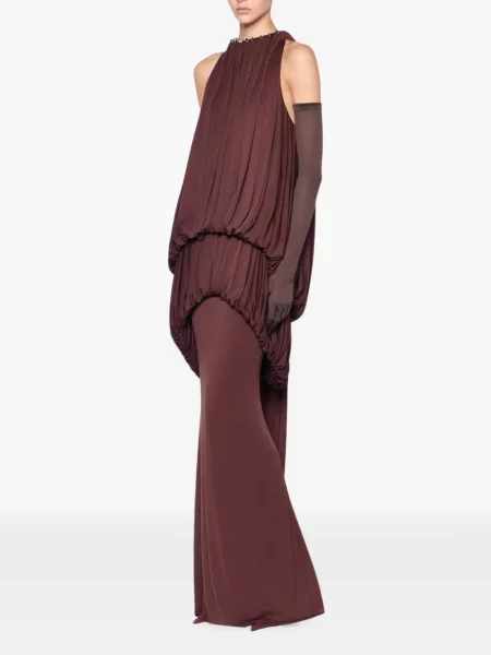 Rochie maxi Chats By C.dam drapată roșu