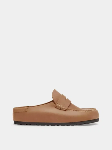 Жіночі Мюлі Birkenstock NAPLES шкіра з покриттям коричневий