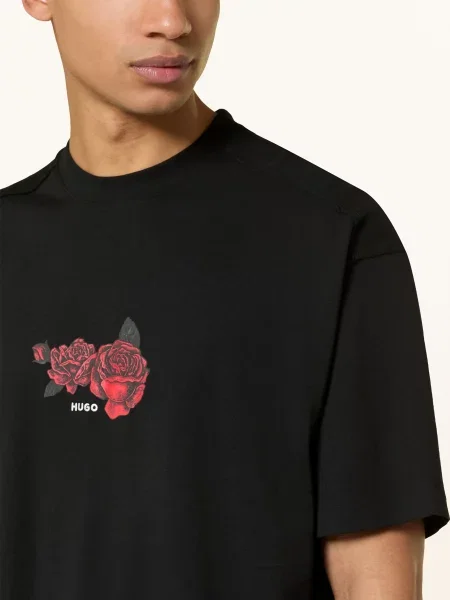 HUGO T-Shirt Domans Oversize czarny
