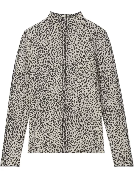 Pulover Proenza Schouler cu imagine cu model leopard negru