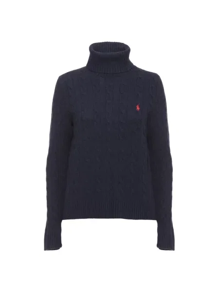 Sweter Polo Ralph Lauren wełniany z długim rękawem granatowy