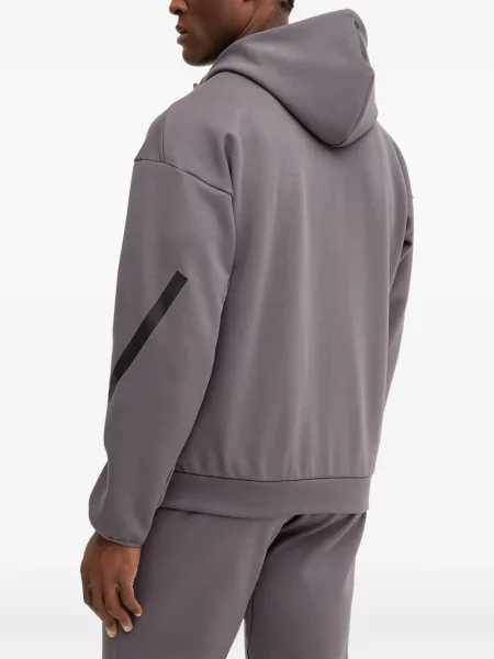 Trening Adidas alergare cu glugă cu broderie gri