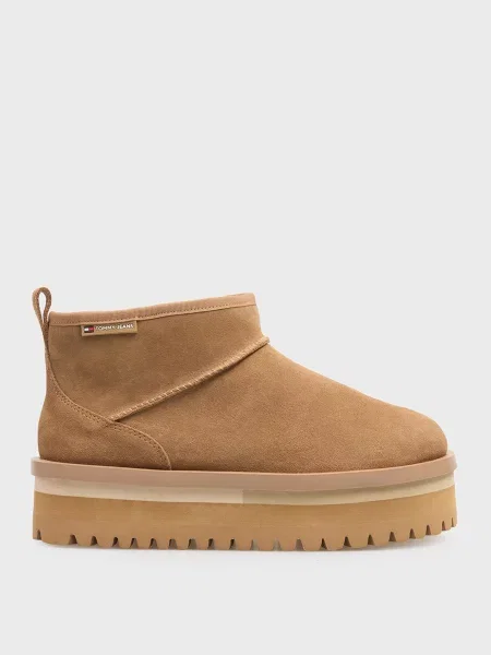 Замшеві чоботи Tommy Jeans бежеві