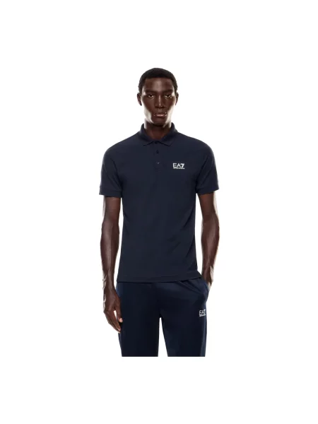 Emporio Armani polo granatowy z nadrukiem niebieska