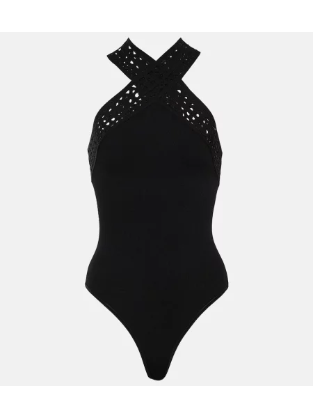 Top Alaã¯a z dekoltem halter czarny