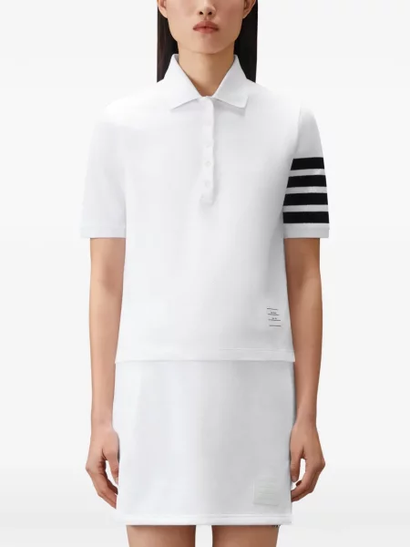 Tricou polo Thom Browne alb