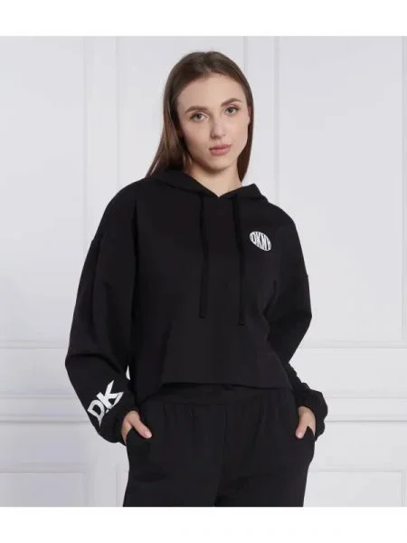 DKNY SLEEPWEAR Hanorac | Cropped Fit negru