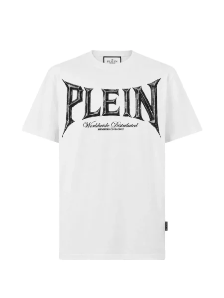 Koszulka Philipp Plein z okrągłym dekoltem z kamieniami biała
