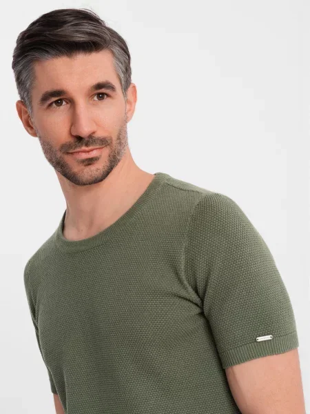Tricou Ombre tricotate kaki