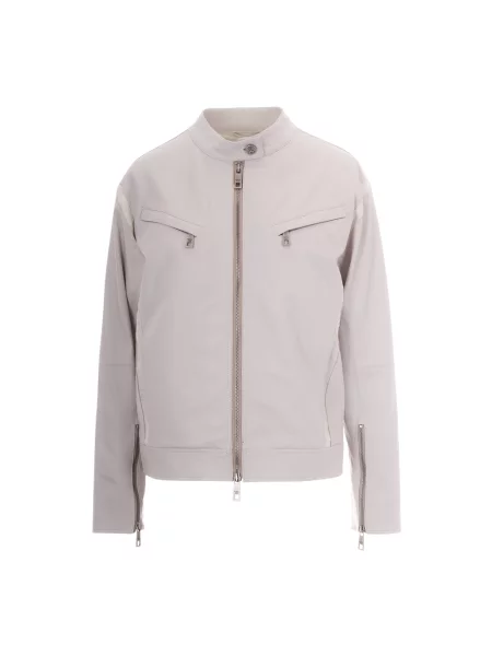 Kurtka skórzana Patrizia Pepe biała