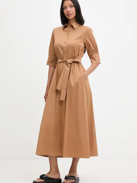 Max Mara Beachwear plážové šaty COGNAC hnědé