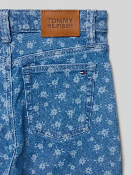 Jeansy z Mieszanka bawełny Tommy Hilfiger Teens niebieskie