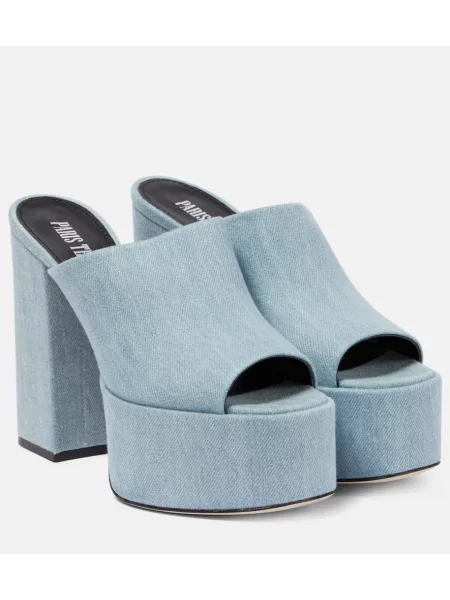 Mules Paris Texas s platformo modra