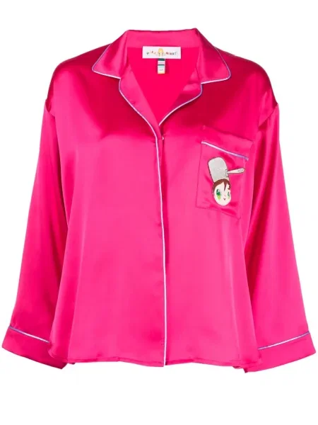 Top Mira Mikati cu broderie roz