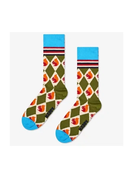 Čarape Happy Socks sa argyle uzorkom zelena