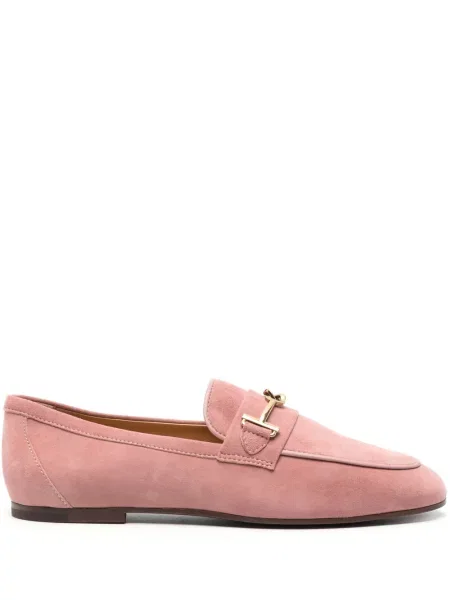 Pantofi loafer Tod's din piele de căprioară roz