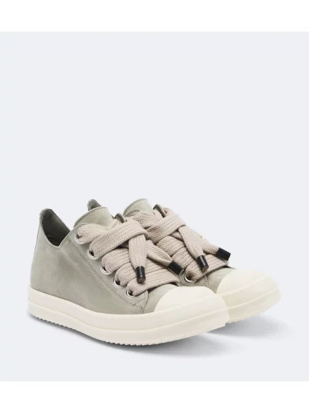 Sneakerși Rick Owens din piele de căprioară gri