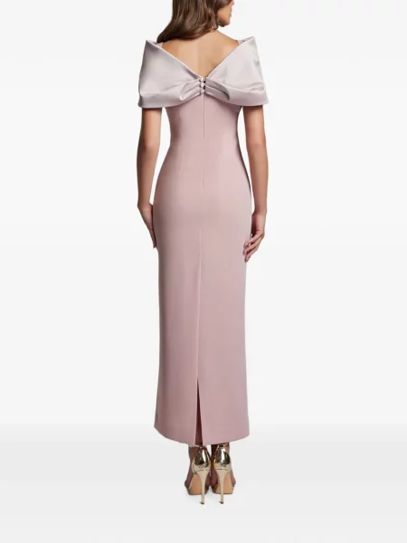 Rochie midi Cristallini cu funde roz
