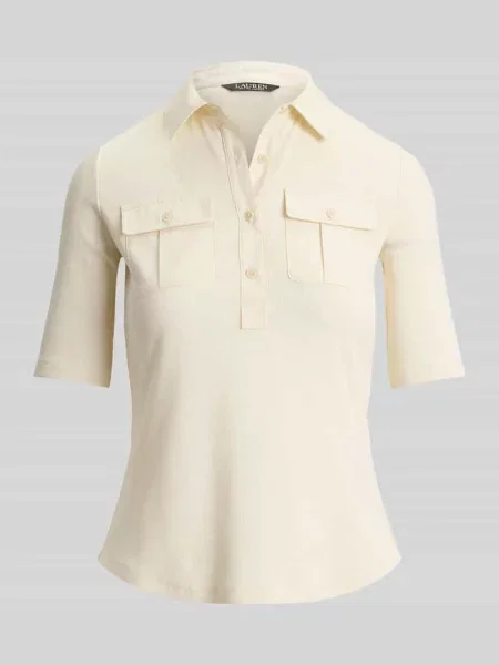 T-shirt o kroju slim fit z mieszanki bawełny model HAIDELLE' Lauren Ralph Lauren beżowa