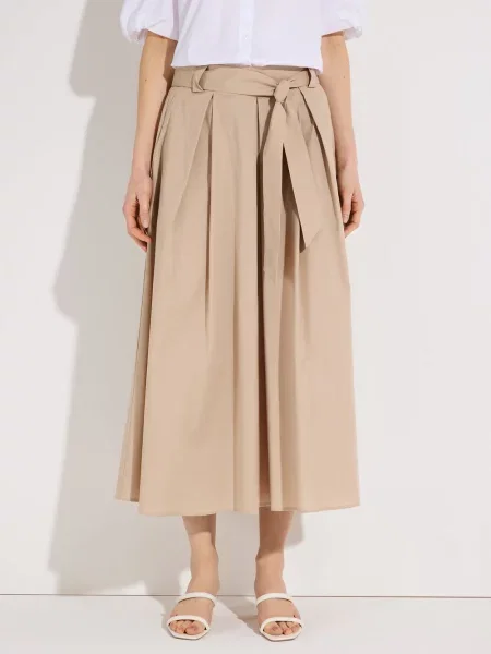 More & More spódnica midi Kobiety jednolity 34 beżowy