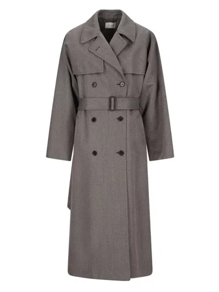 Palton The Row cu două rânduri de nasturi maro