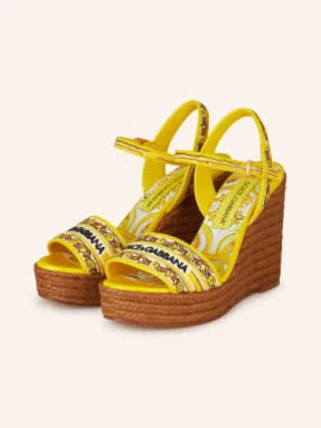 Dolce & Gabbana Sandały Na Platformie Ricamo gelb czarne