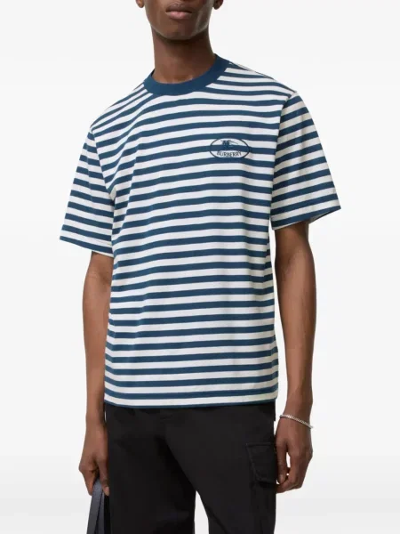Tricou Burberry cu dungi albastru