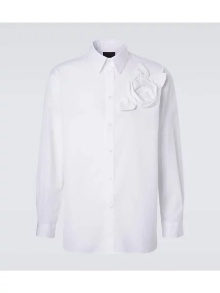 Květinová poplínová košile Simone Rocha bílá