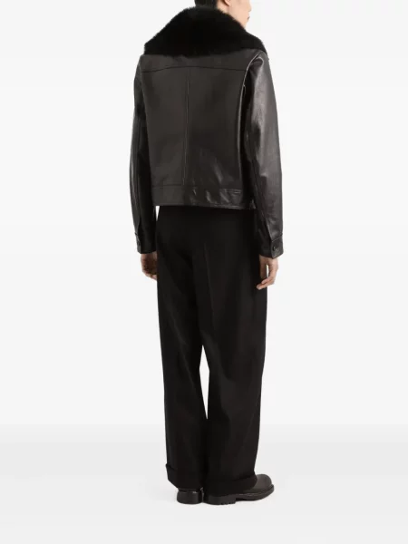 Pantaloni Dolce & Gabbana de lână plisate negru