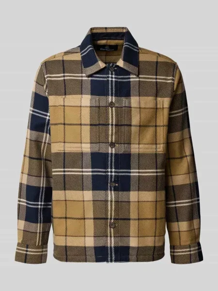 Kurtka koszulowa z czystej bawełny model OVERSHIRT' Barbour beżowa