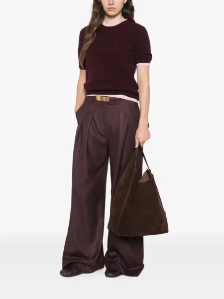 Scurt pulover Bompard cu decolteu rotund violet