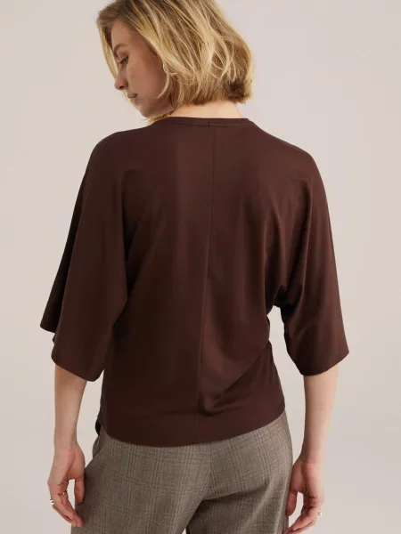 WE Fashion Tričko tmavohnedá