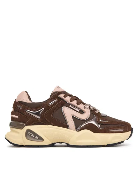 REPLAY Sneakersy brązowy