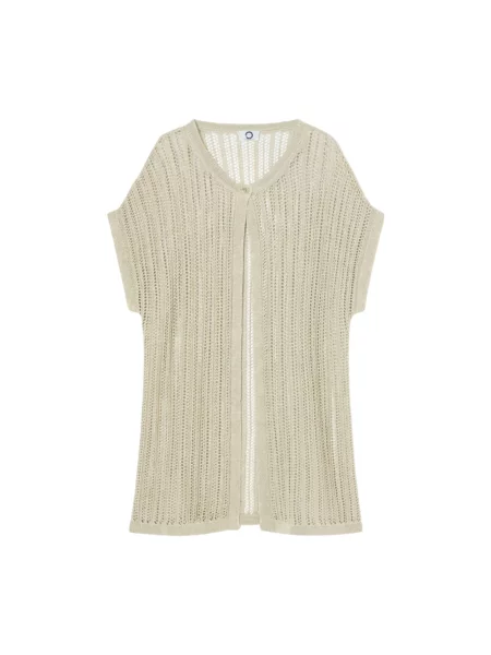 Lniany kardigan Marina Rinaldi beżowy