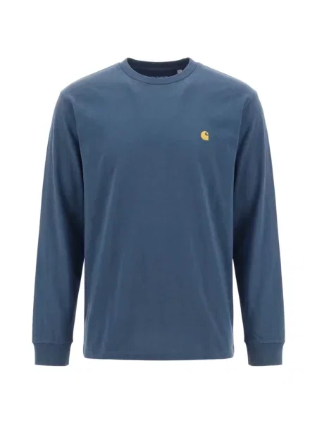 Carhartt WIP Tricou Chase închis / auriu albastru