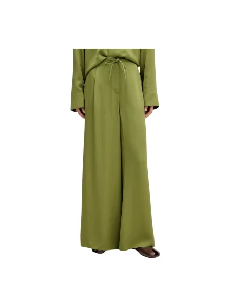 Marc O'Polo spodnie wide leg z zielone