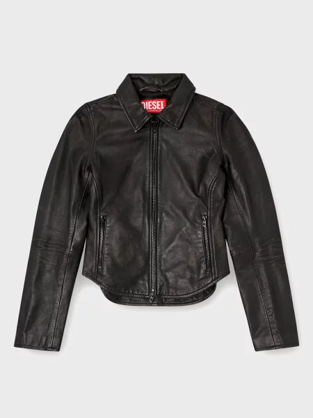 Шкіряна куртка Diesel чорна