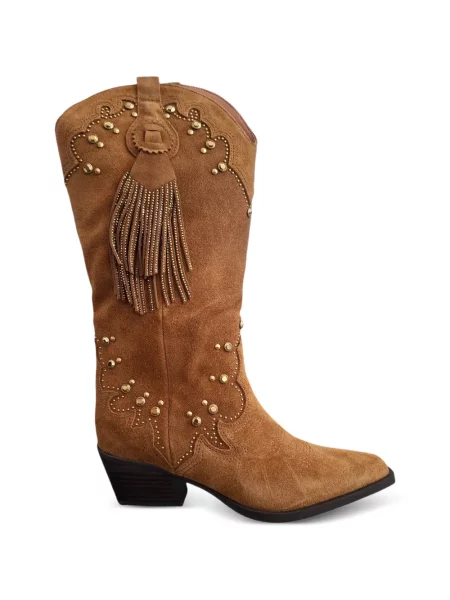 Botine Kurt Geiger London cu franjuri maro