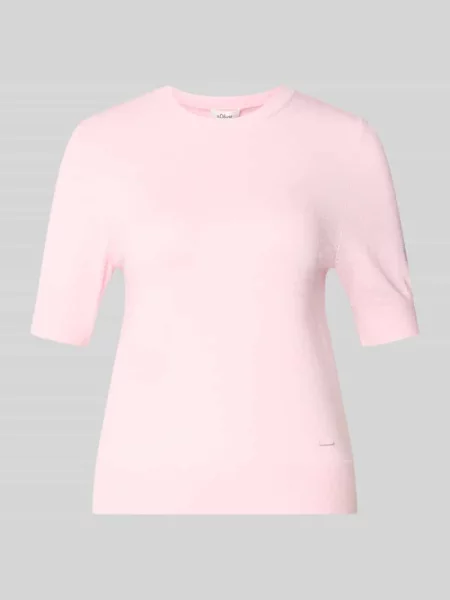 T-shirt o kroju slim fit z mieszanki S.oliver Red Label różowa