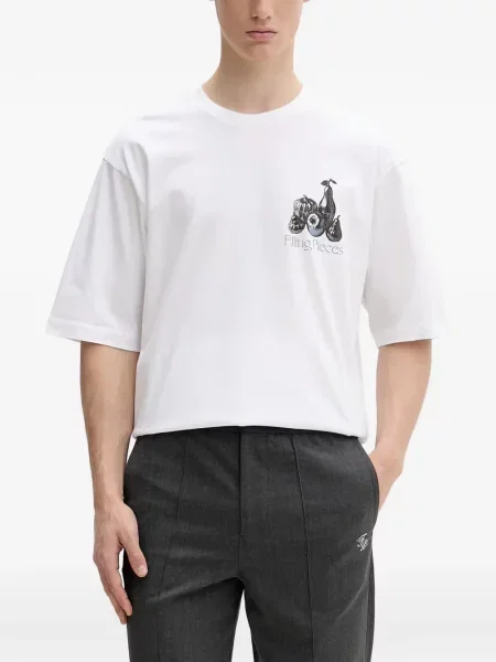 Tricou Filling Pieces cu imagine alb