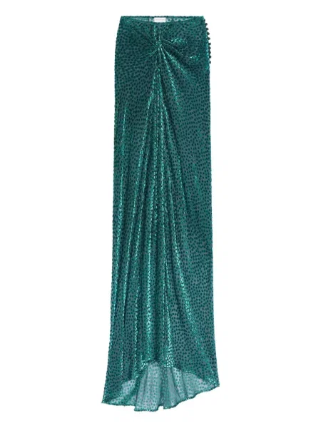 Spódnica Dries Van Noten drapowana zielona