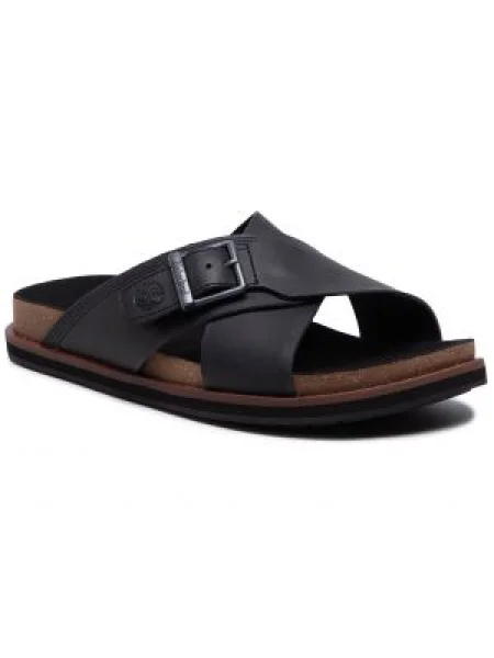 Šľapky TIMBERLAND Amalfi Vibes Cross Slide Black Leather čierna