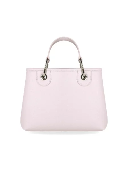 Lniana shopperka Emporio Armani fioletowa