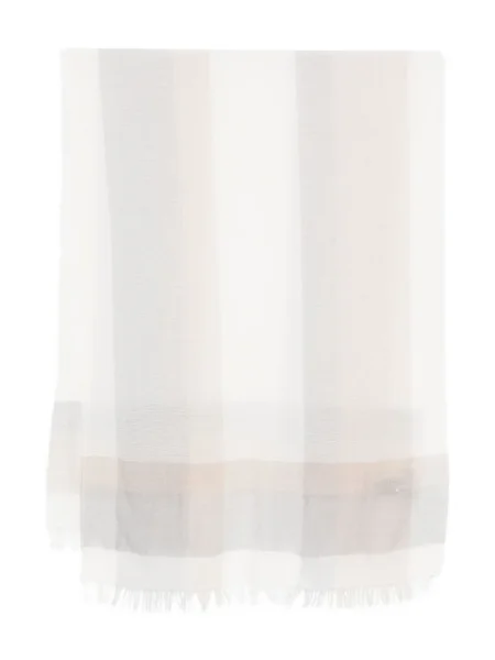 Fular D.exterior cu franjuri cu dungi alb