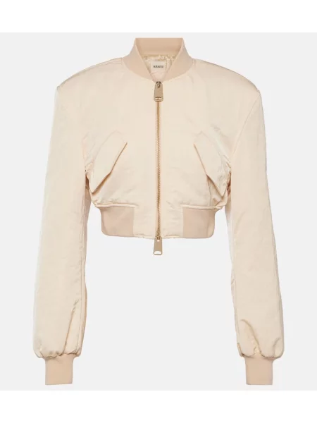 Geacă bomber Khaite din satin alb