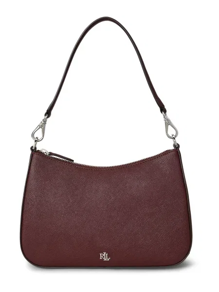 LAUREN RALPH LAUREN Bőr hobo táska Danni borvörös
